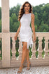 round-neck-sleeveless-dress-with-fringes Sophia's Trends - Sophia's Style-White-XS